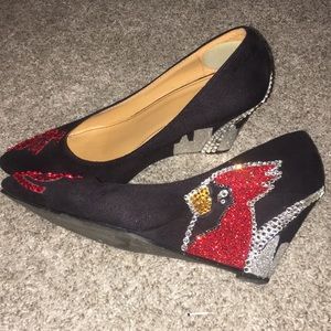 Custom-made St. Louis Cardinals wedges.